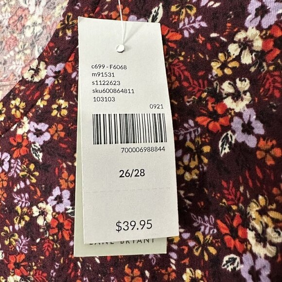 Lane Bryant Floral Tunic Burgundy Size 26/28 - Picture 7 of 8